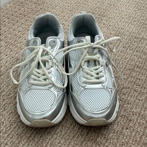 Metallic Silver Sneakers